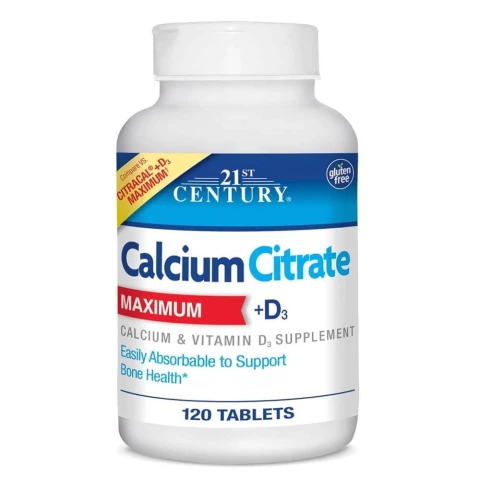 21st Century Calcium Citrate Maximum + D3 120 Tablets