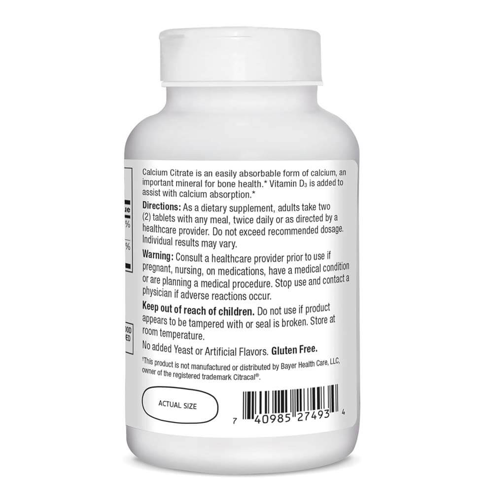 21st Century Calcium Citrate Maximum + D3 120 Tablets