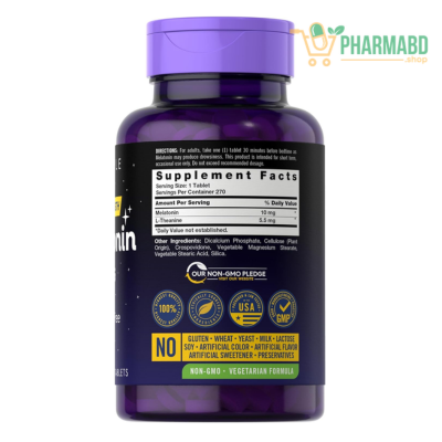 Carlyle Melatonin 10mg 270 Tablets with L-Theanine 5.5mg