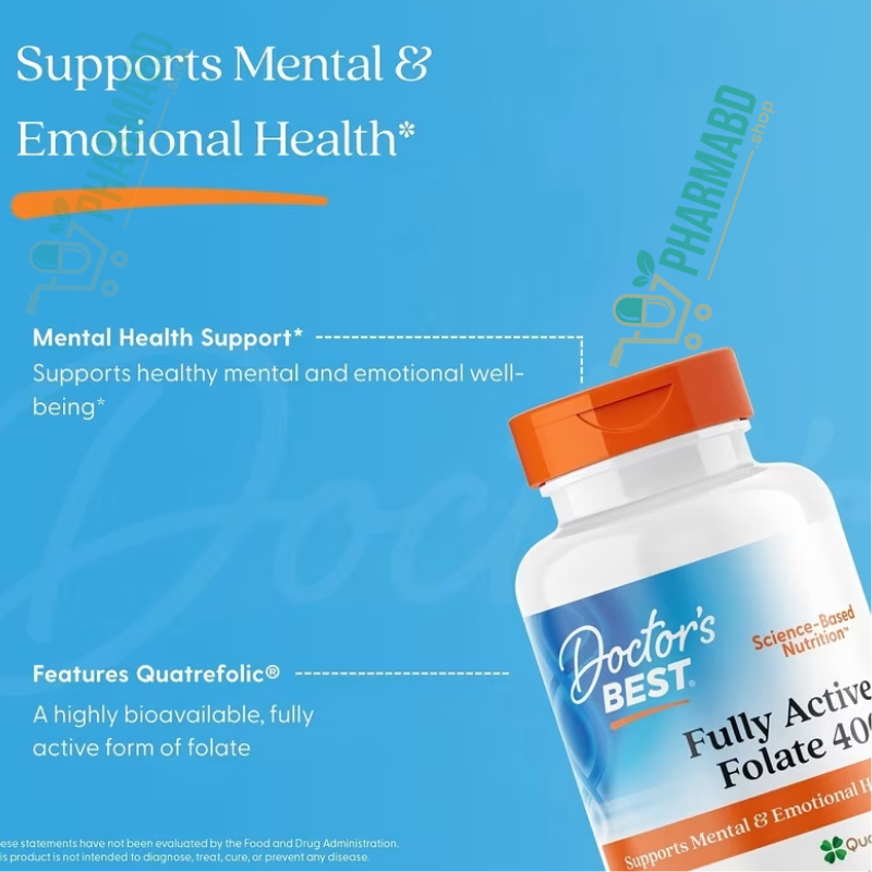 Doctor's Best Fully Active Folate 400, 400mcg 90 Veggie Caps