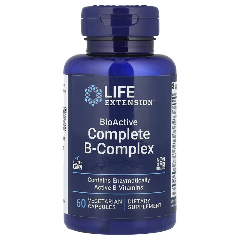 Life Extension BioActive Complete B Complex 60 VegeCapsules