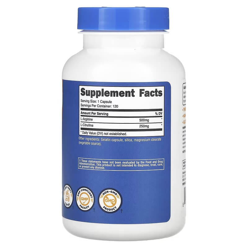 Nutricost L-Arginine & L-Citrulline Supplement 120 Capsules