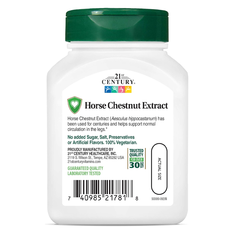 21st Century Horse Chestnut Extract Standardized, 60 Vegetarian Capsules