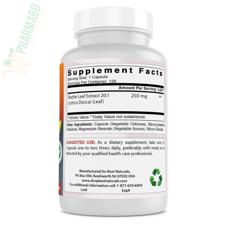 Best Naturals Nettle Leaf Extract Supplement 5000 mg 120 Capsules