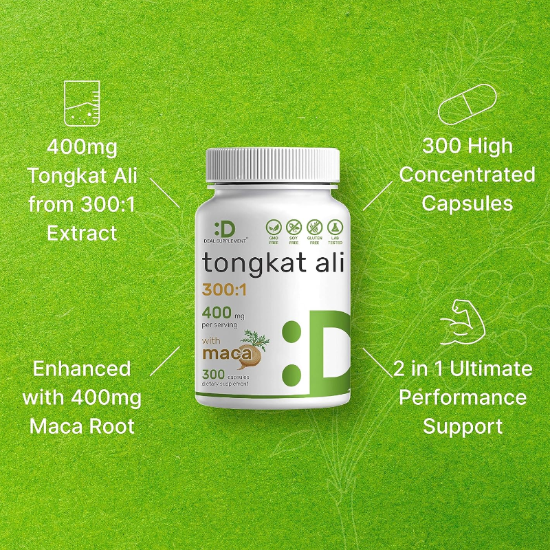 DEAL SUPPLEMENT Tongkat Ali with Maca Root 300 Capsules