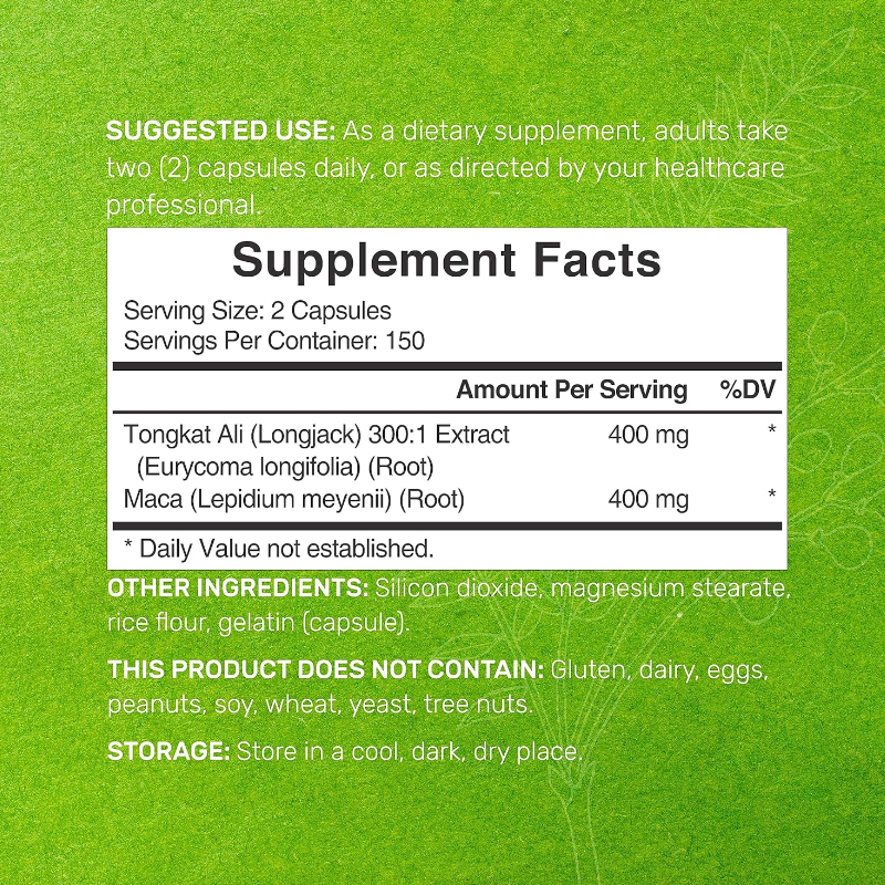 DEAL SUPPLEMENT Tongkat Ali with Maca Root 300 Capsules