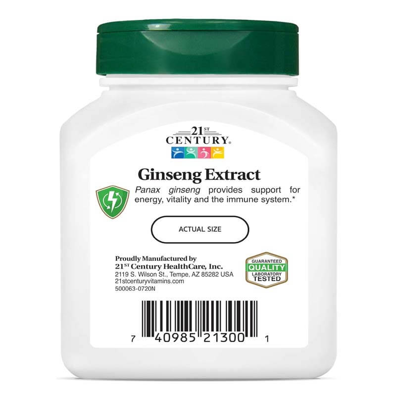 21st Century Ginseng Extract Veg Capsules, 60 Capsules