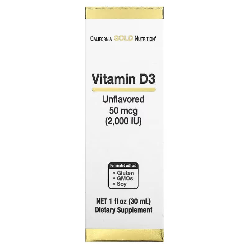 California Gold Nutrition, Vitamin D3, 50 mcg (2,000 IU), 1 fl oz (30 ml)
