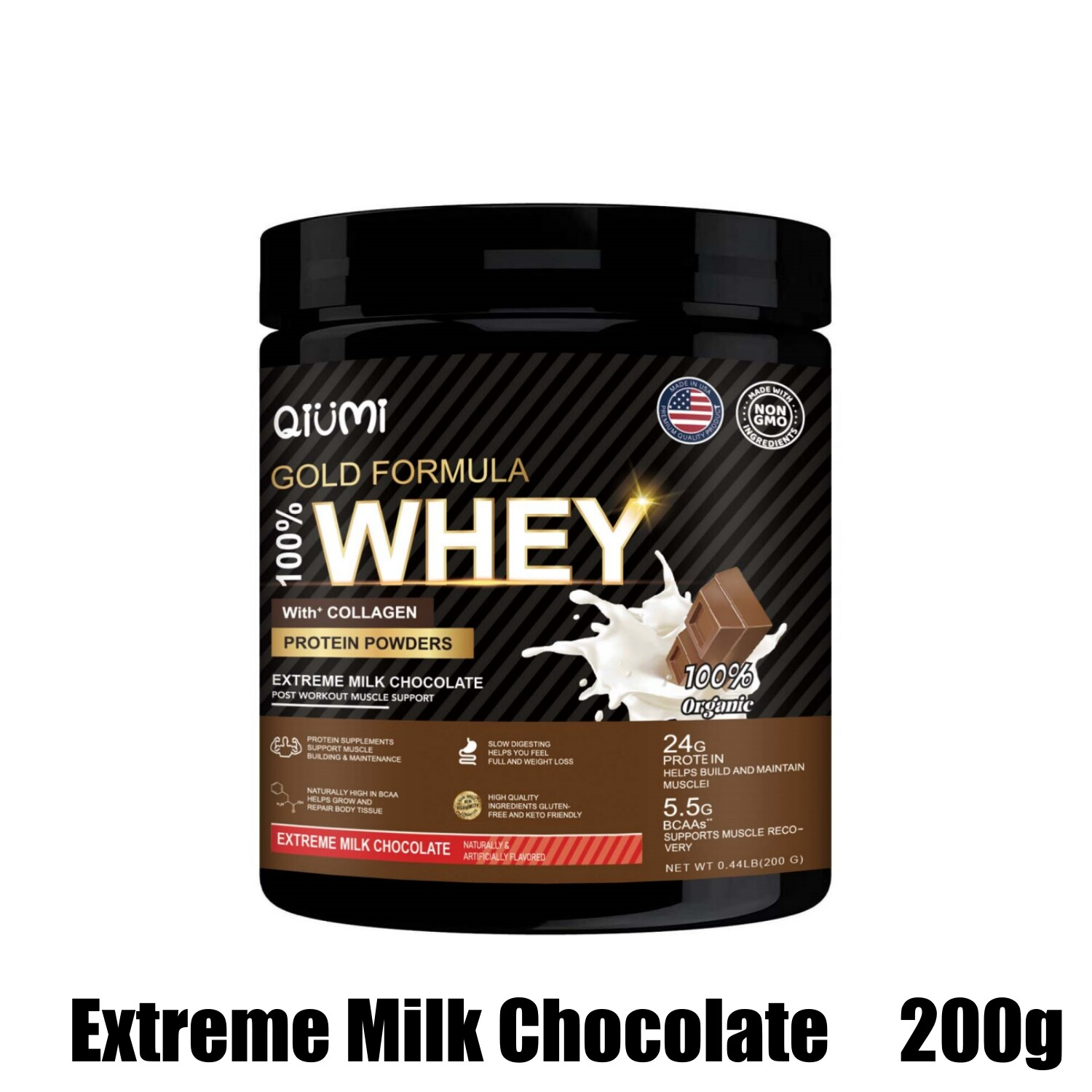 QIUMI Whey Protein Powder Milk Chocolate 200 grams