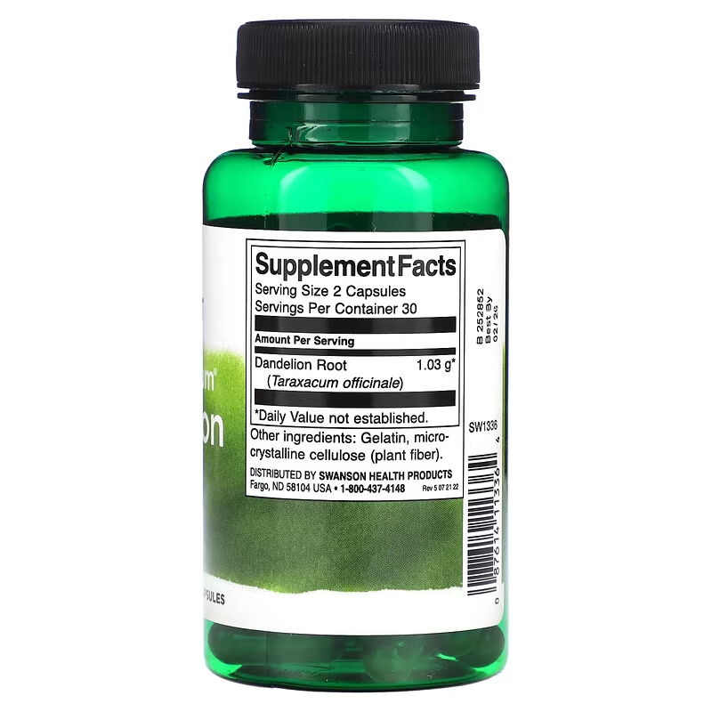 Swanson Vitamins Dandelion Root 515 mg, 60 VegCapsules