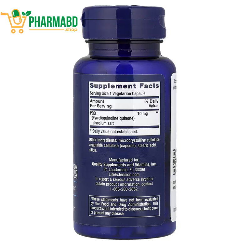 Life Extension PQQ, 10 mg, Supports Mitochondrial Functions, 60 VegCaps