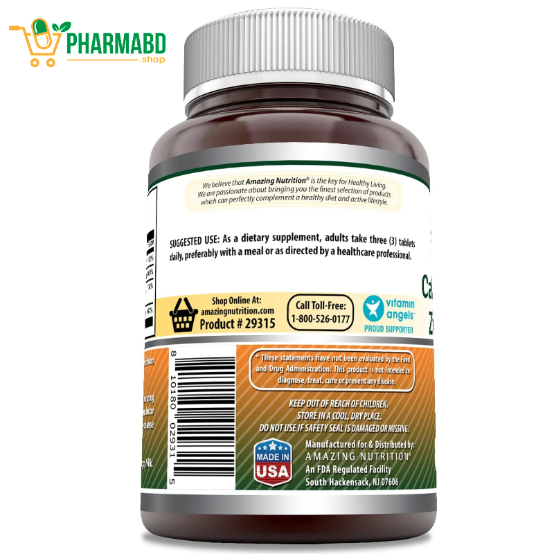 Amazing Formulas Calcium Magnesium Zinc + D3 Supplement 300 Tablets