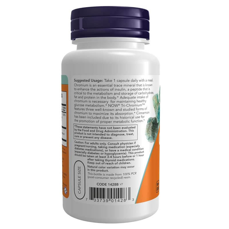NOW Foods, Tri-Chromium, 500 mcg, Insulin Co-Factor, 90 VegCaps