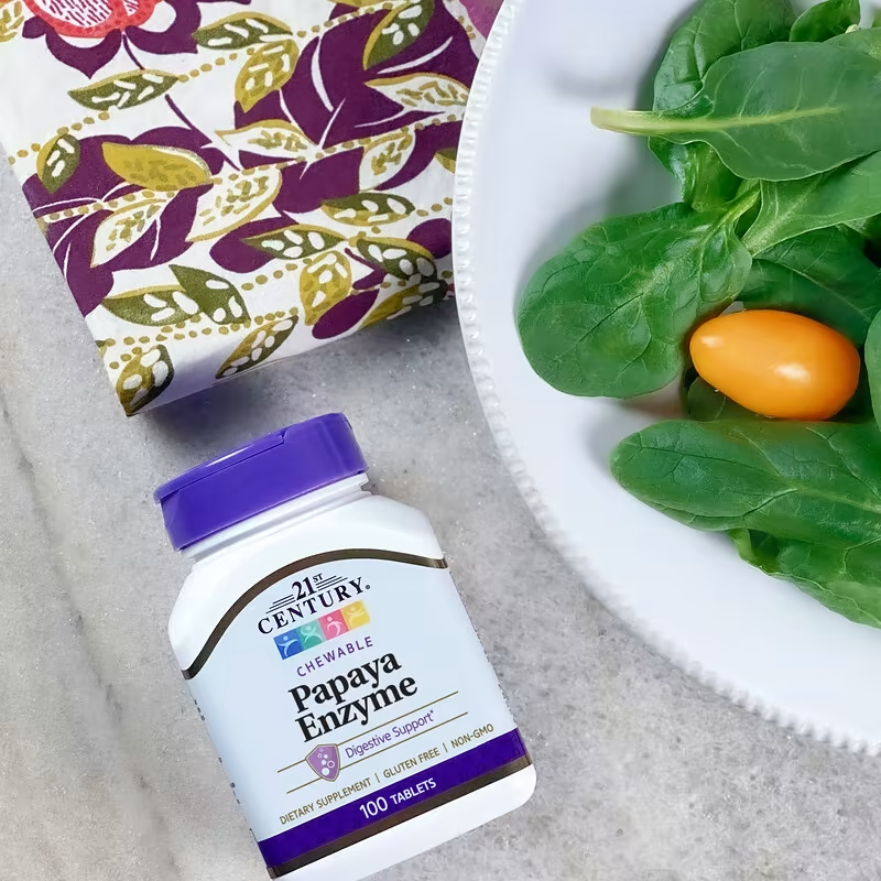 21st Century, Chewable Papaya Enzyme, for Digestion, 100 Tablets