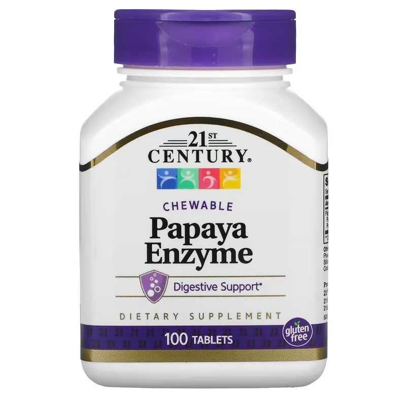 21st Century, Chewable Papaya Enzyme, for Digestion, 100 Tablets