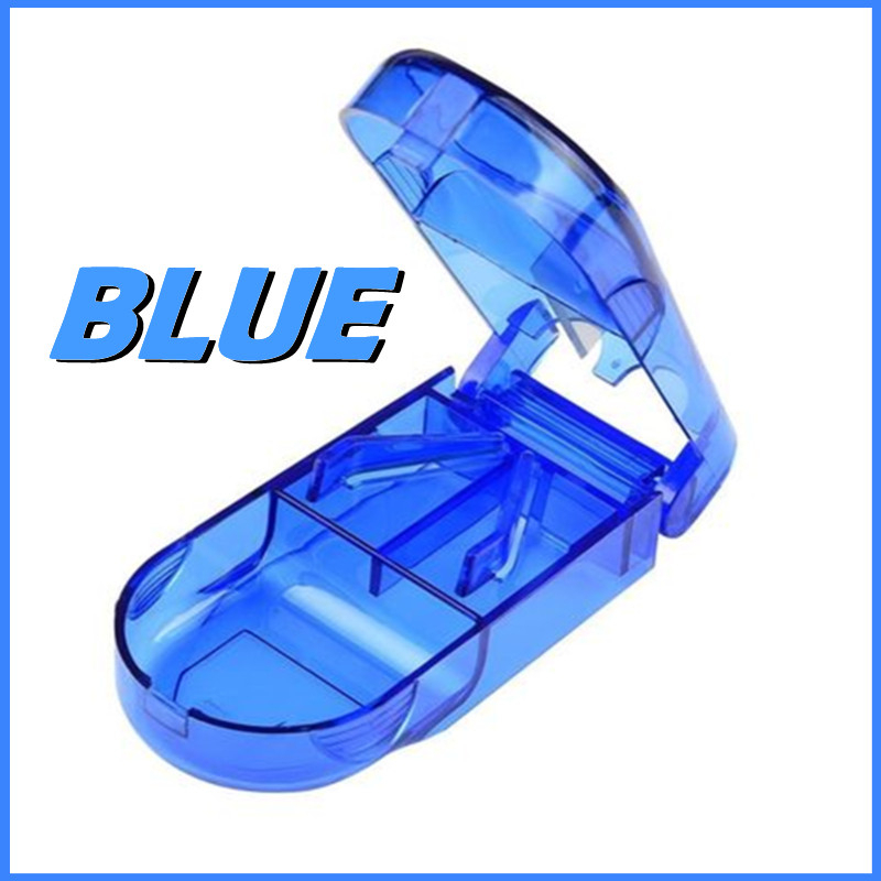Medicine Pill Tablet Cutter Transparent Box Portable Pill Splitter Storage Pemotong