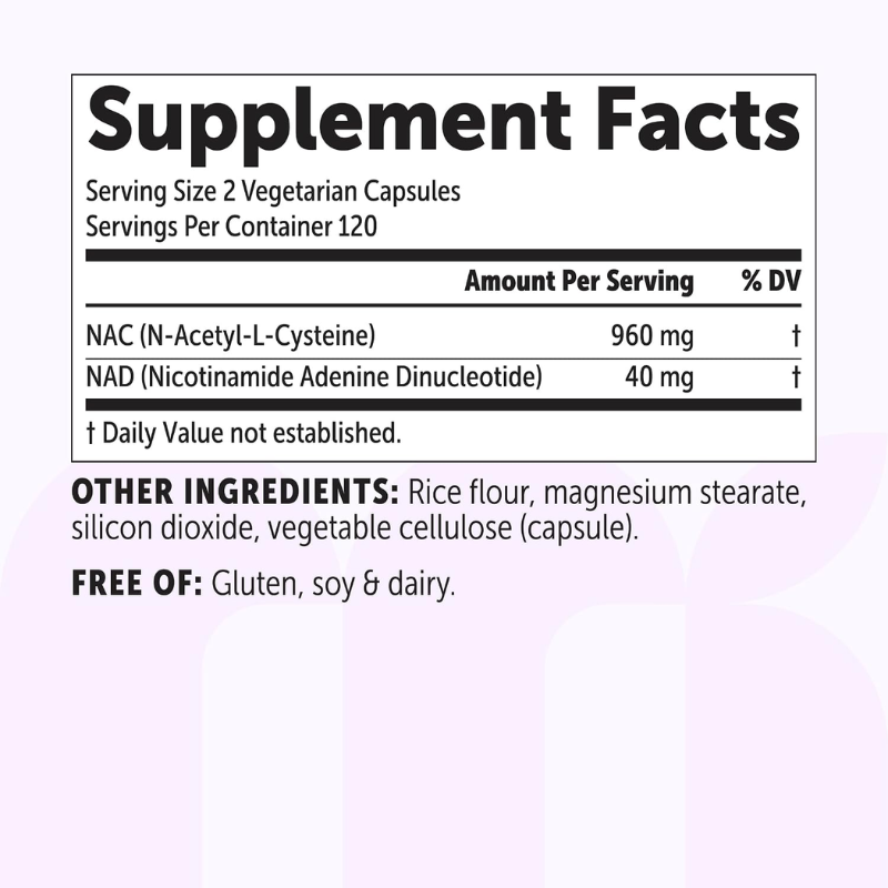 Micro Ingredients NAC with NAD+ 1,000 mg, 240 VegeCapsules
