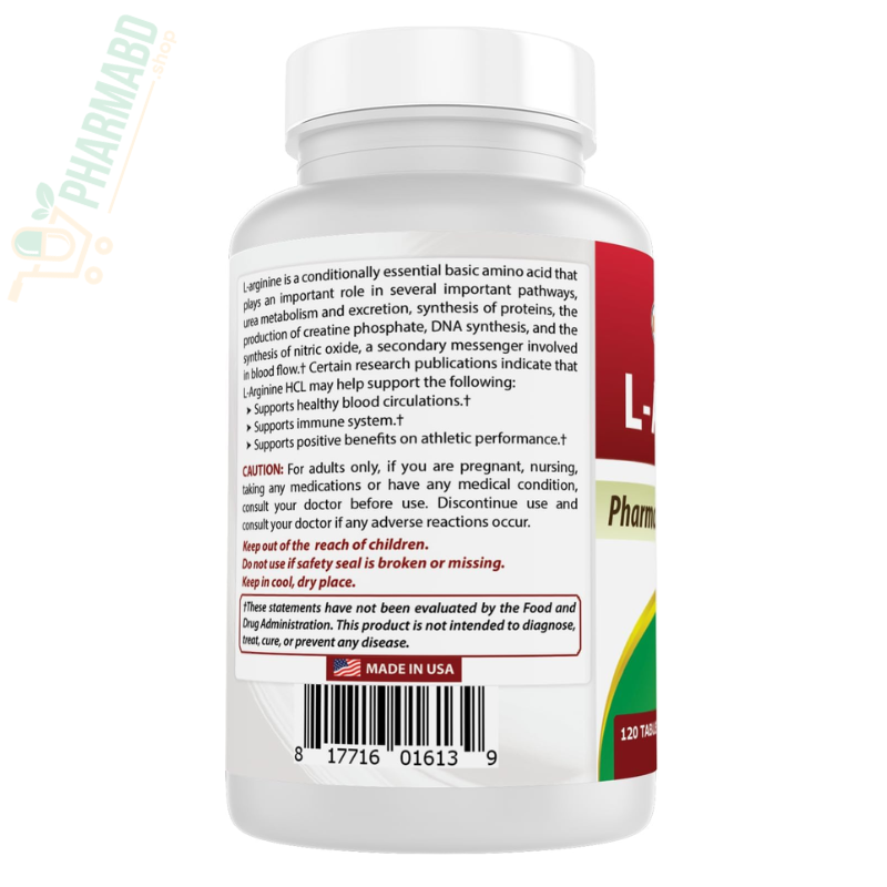 Best Naturals L-Arginine 1000 mg 120 Tablets
