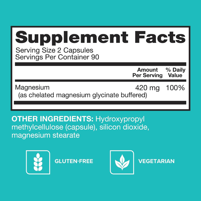 Qunol Magnesium 420mg, Extra Strength, High Absorption, 180 Capsules