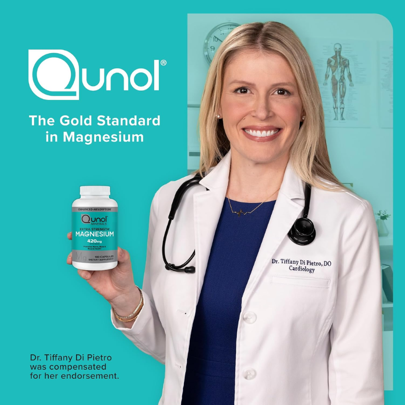 Qunol Magnesium 420mg, Extra Strength, High Absorption, 180 Capsules