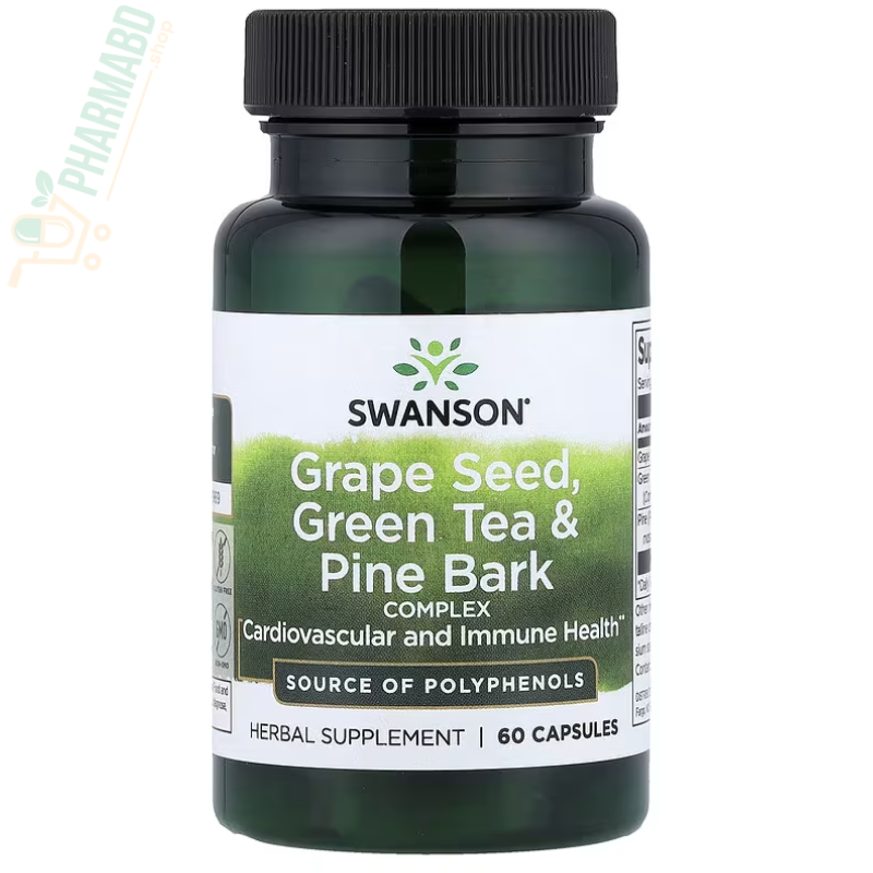 Swanson Grape Seed, Green Tea & Pine Bark Complex, 60 Capsules