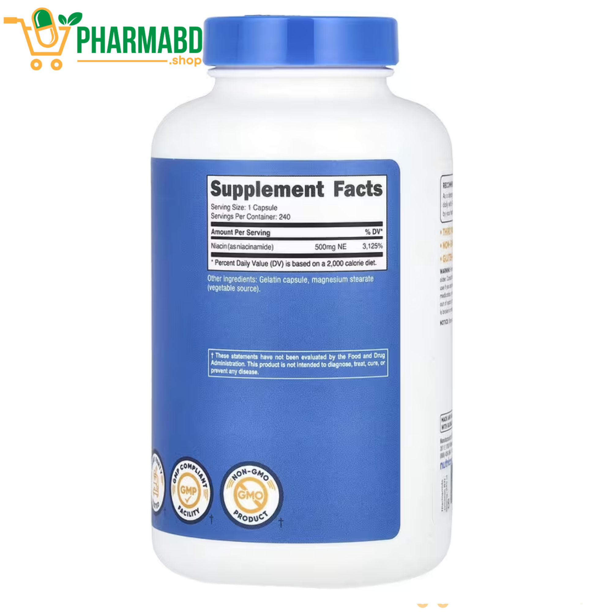 Nutricost Niacinamide (Vitamin B3) 500mg, 240 Capsules