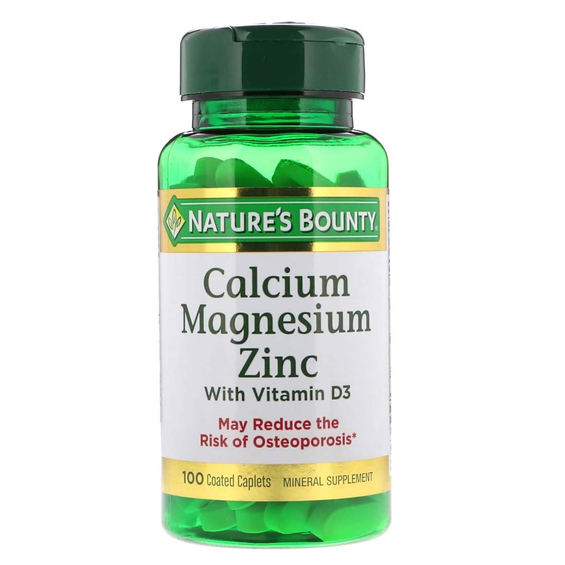 Nature's Bounty, Calcium Magnesium Zinc with Vitamin D3, 100 Caplets
