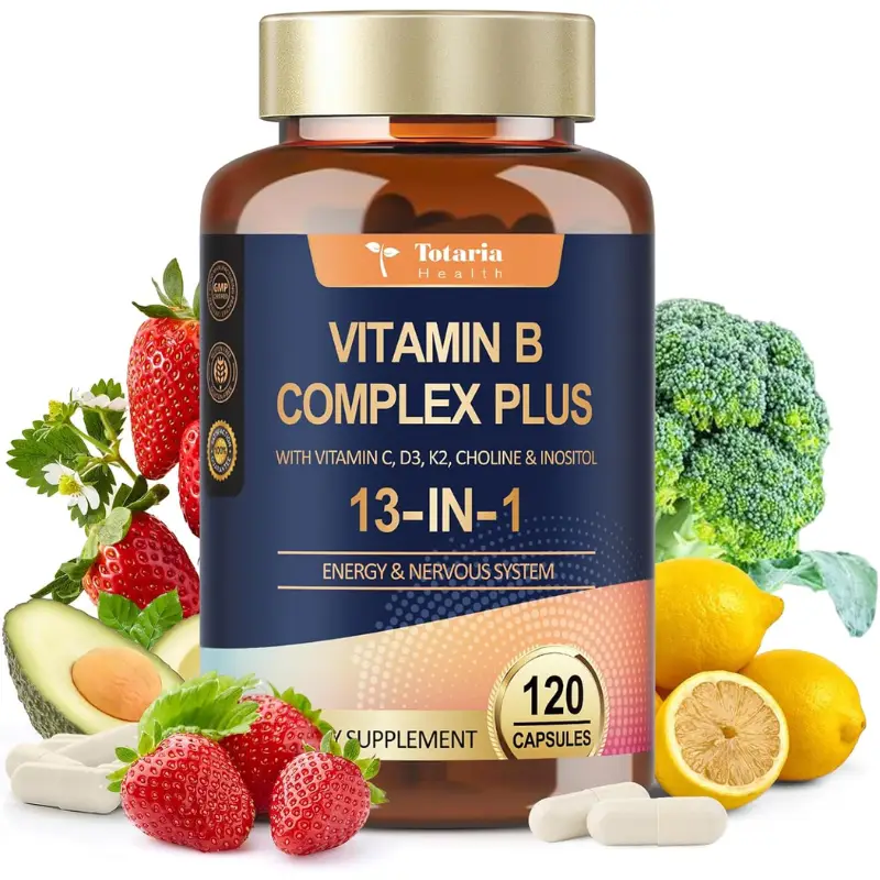 Totaria Health Vitamin B Complex Plus with Vitamin 13-in-1, 120 Capsules