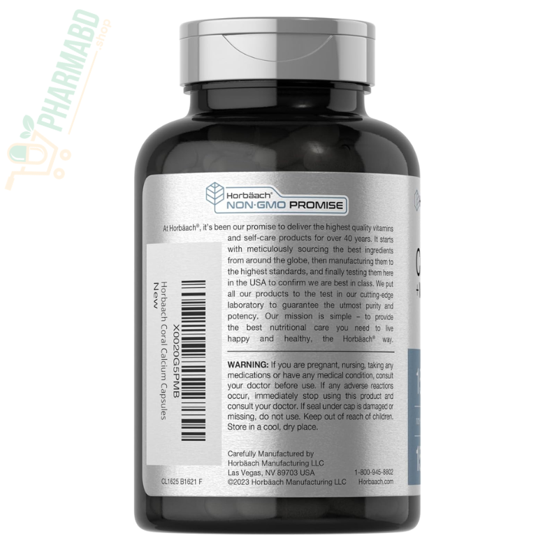 Horbäach Coral Calcium + Magnesium 1500 mg, 150 Capsules