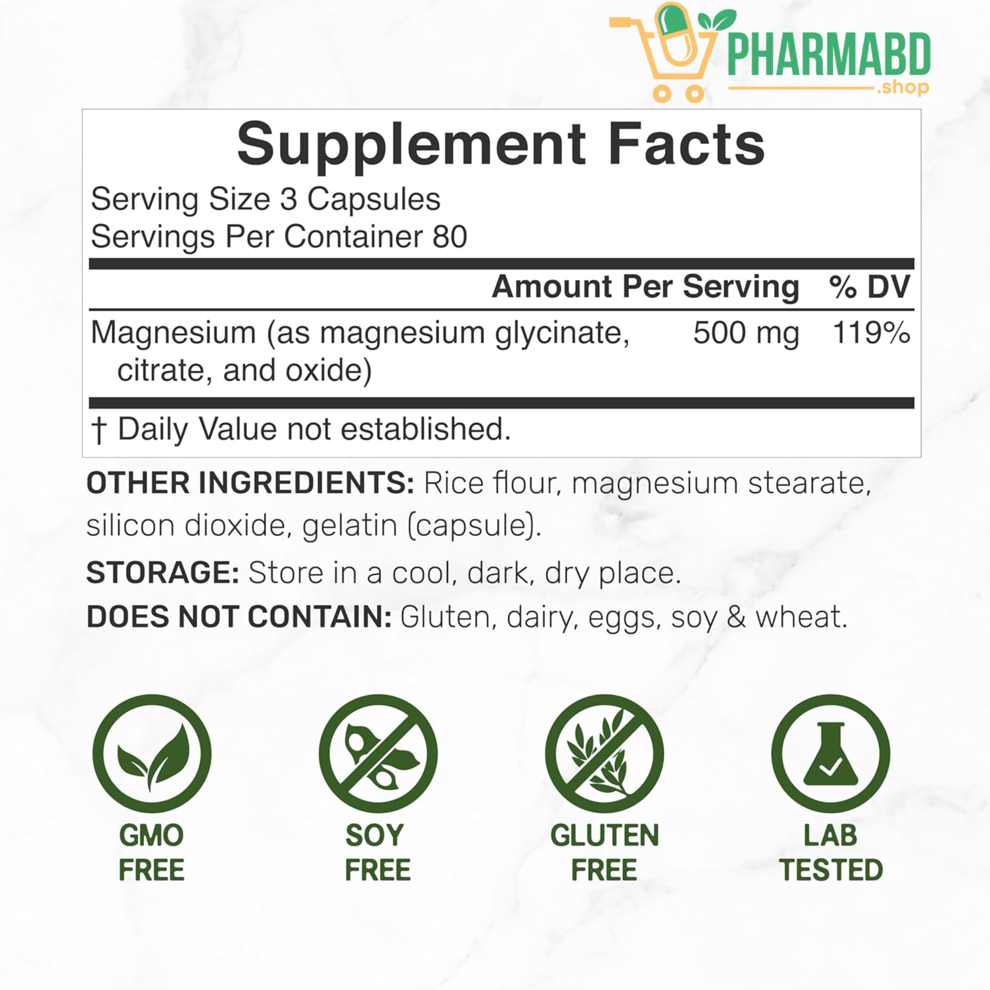 DEAL SUPPLEMENT Triple Magnesium Complex with Magnesium Glycinate, Citrate, Oxide 240 Capsules