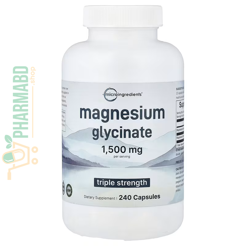 Micro Ingredients, Triple Strength Magnesium Glycinate 1500 mg, 240 Capsules