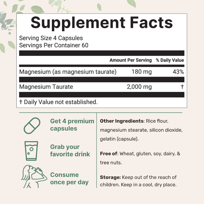 Micro Ingredients, Magnesium Taurate, 240 Capsules
